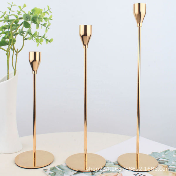 Golden Elevation Candle Stands for Home, Wedding, Party & Table Centerpiece Decor